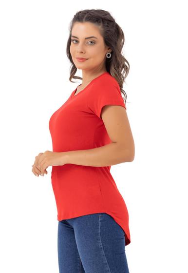 Imagem de Blusa Mullet Tampa Bumbum Feminina Básica Viscose Lisa Slim 3027.C1