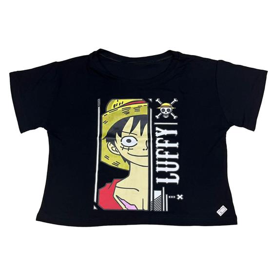 Imagem de Blusa One Piece Luffy Anime Camiseta Cropped Baby Look Blusinha Feminina Sf572