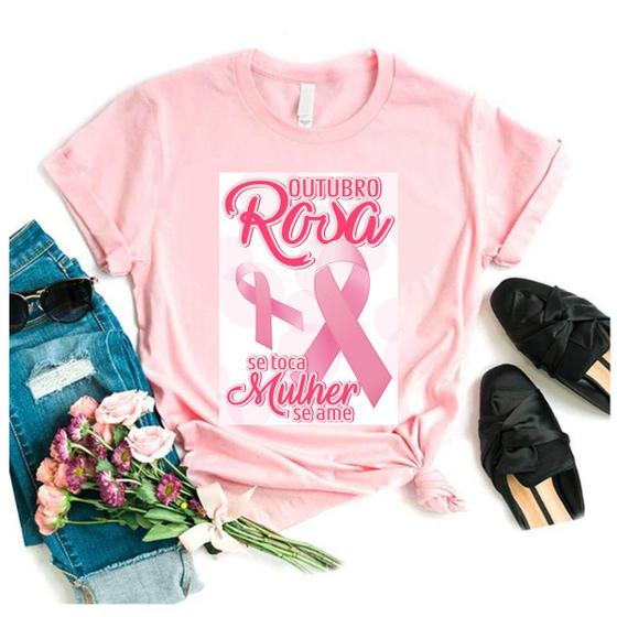 Imagem de blusa outubro rosa campanha de prevenção camiseta outubro rosa