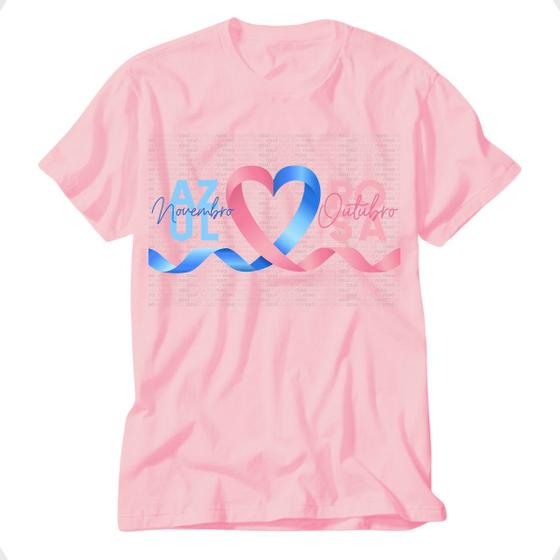 Imagem de blusa outubro rosa e novembro azul camiseta juntos por uma causa maior