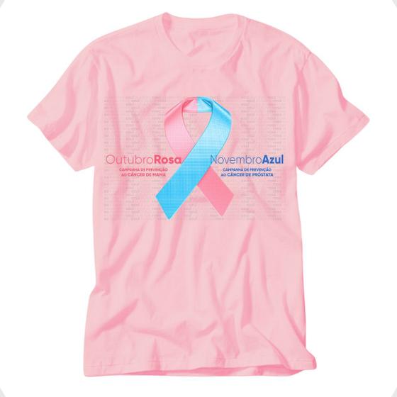 Imagem de blusa outubro rosa e novembro azul camiseta juntos por uma causa maior