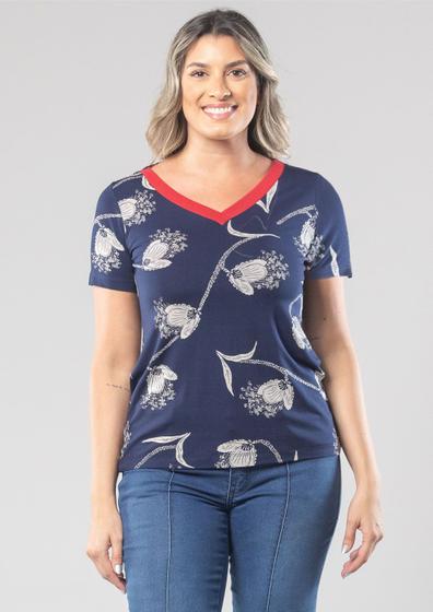 Imagem de Blusa Pau a Pique Estampada Azul Marinho