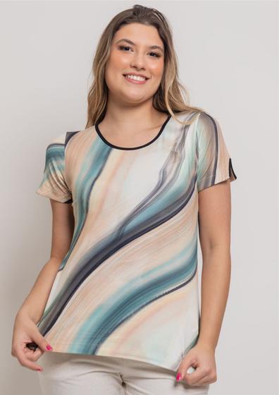 Imagem de Blusa Pau a Pique Estampada Azul