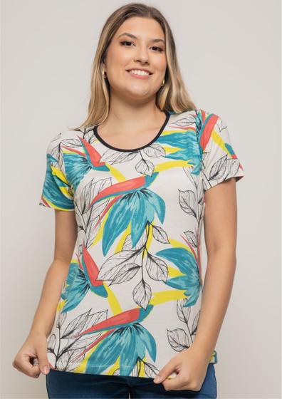 Imagem de Blusa Pau a Pique Estampada Bege