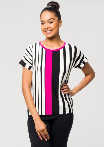 Imagem de Blusa Pau a Pique Listrada Fúcsia