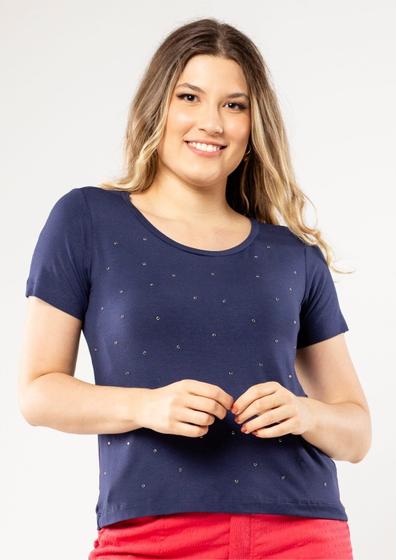 Imagem de Blusa Pau a Pique Manga Curta Azul Marinho