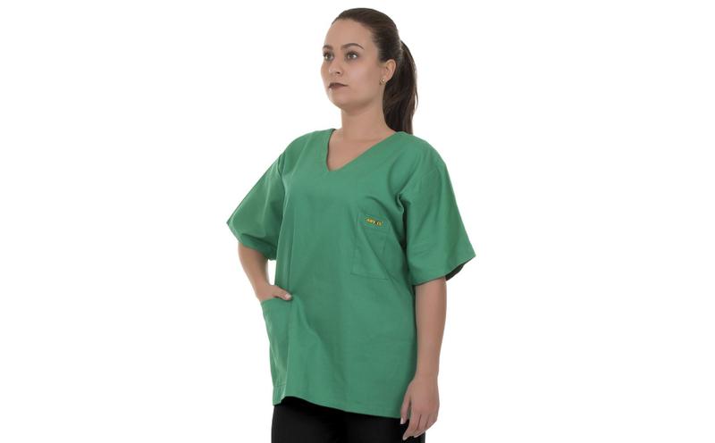 Imagem de Blusa Pijama Cirúrgico Scrub Verde Bandeira 100% Algodão Unissex Artipé