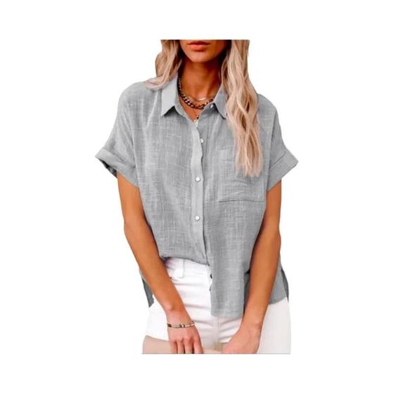 Imagem de Blusa Plus Size Feminina Casual - Camisa Vintage Elegante para Escritório