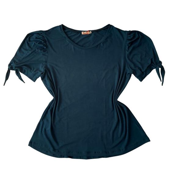 Imagem de Blusa Plus Size Feminina Manga Curta Bufante Malha G1 G2 G3