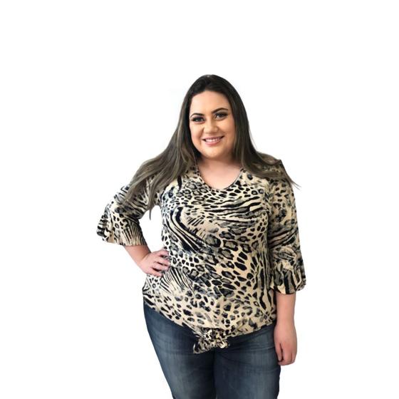 Imagem de Blusa Plus Size  manga 3/4 - Loja Carraro