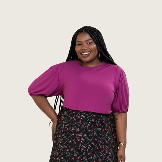 Imagem de Blusa Plus Size Manga Franzida