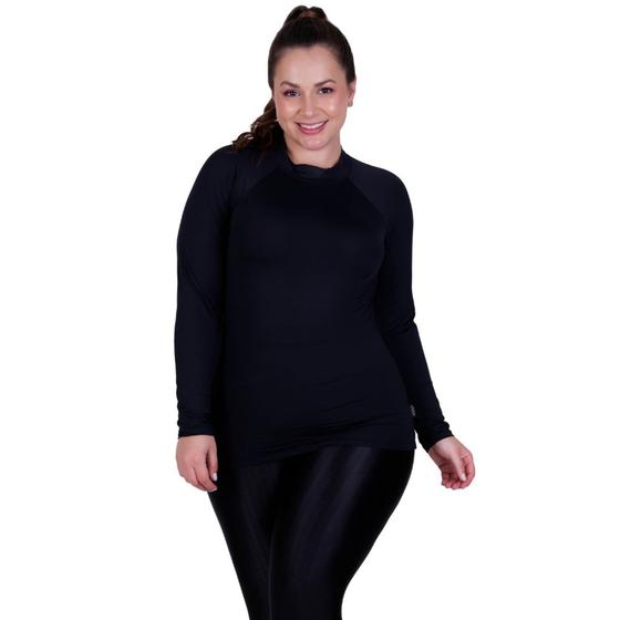 Imagem de Blusa Plus Size Térmica Segunda Pele Blusa Proteção Solar UV 50+ - BLUSA UV FEMININA PLUS