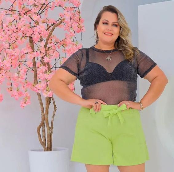 Imagem de Blusa Plus Size Transparente Brilho Lurex