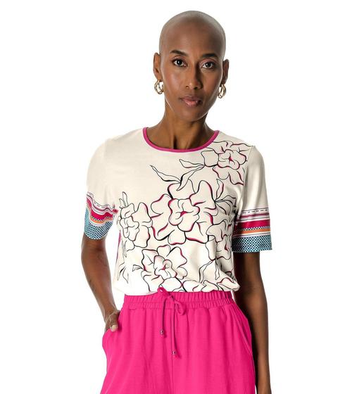 Imagem de Blusa Poly Touch Flores Rovitex Rosa