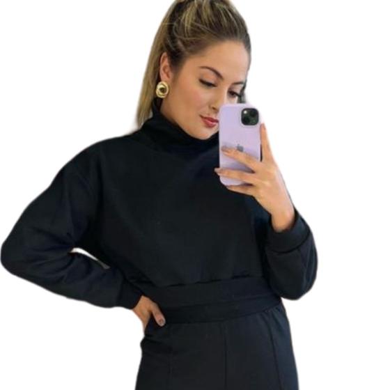 Imagem de Blusa Quentinha Frio Moletom Plus Size Cacharrel Moda- Nubia