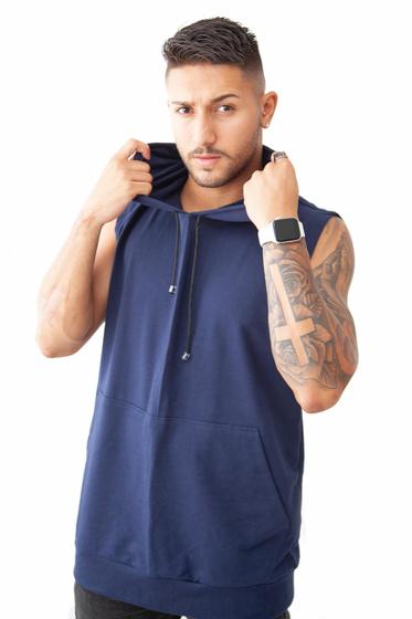 Imagem de Blusa Regata Basica Masculina Bolso Canguru Old School (M30)