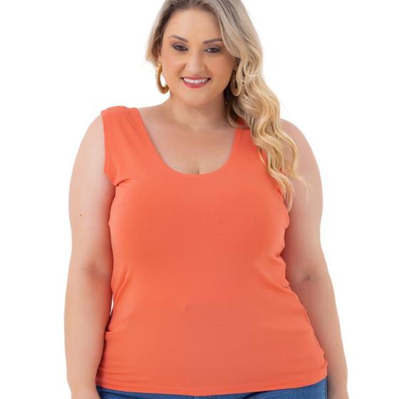 Imagem de Blusa Regata Feminina Básica Alça Larga Fresquinha Plus Size 2005.1A