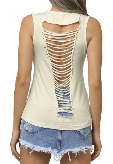 Imagem de Blusa Regata Feminina Off White Detalhe Nas Costas G