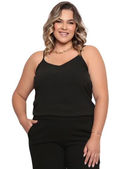 Imagem de Blusa Regata Feminina Plus Size Alcinha Fina - Z0025PLUS