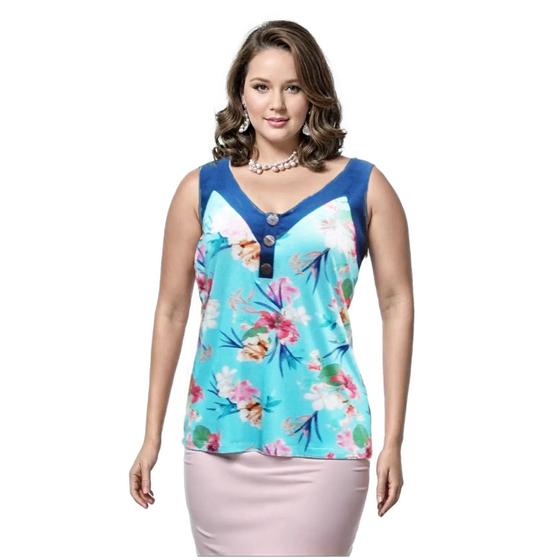 Imagem de Blusa Regata Feminina Plus Size Viscolycra Tam Grande  636A