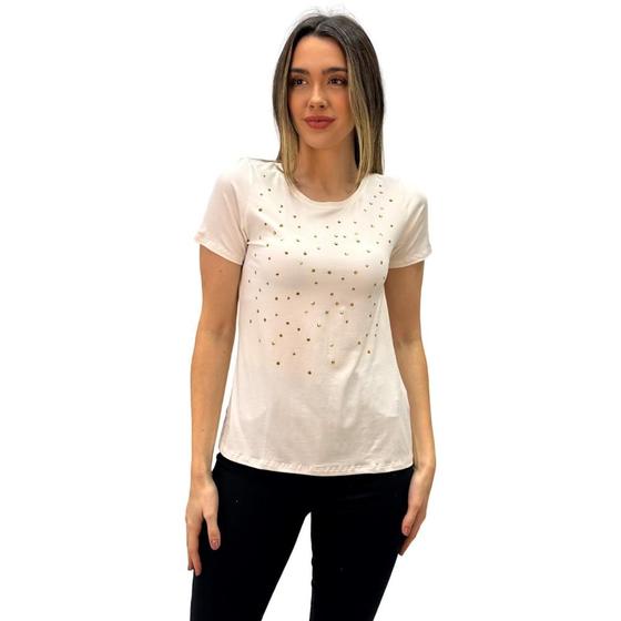 Imagem de Blusa Rovitex Manga Curta em Viscotorcion com Brilho Feminina