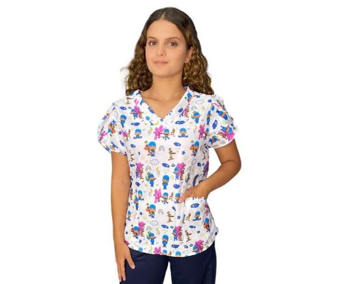 Imagem de Blusa Scrub de Pijama Cirúrgico Gabardine - Helena Turma do Pocoyo