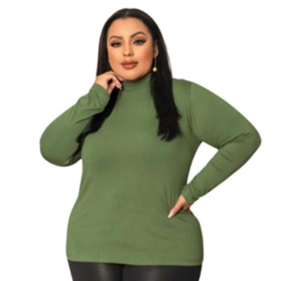 Imagem de Blusa Segunda Pele Gola Alta  Manga Longa Plus Size