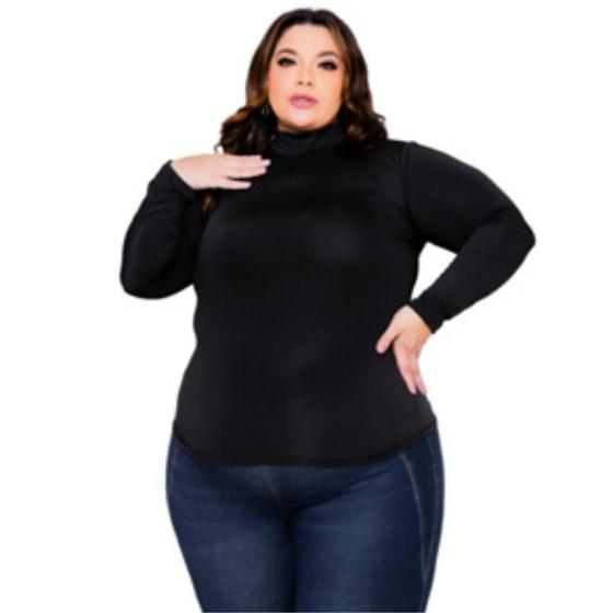 Imagem de Blusa Segunda pele  Manga Longa Gola Alta Plus Size