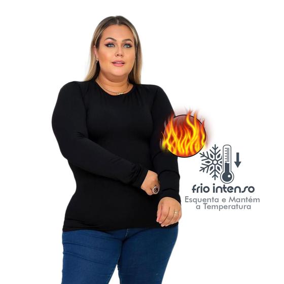 Imagem de Blusa Segunda Pele Térmica Plus Size Para Usar Por Baixo Da Parka Moda Inverno