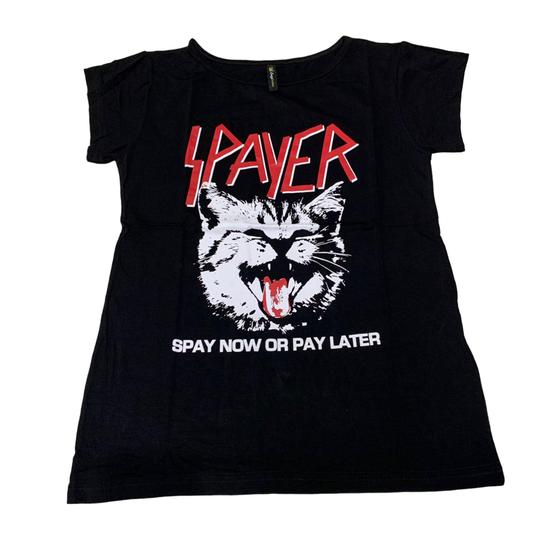 Imagem de Blusa Slayer Spayer Gato Gatinho Camiseta Baby Look Feminina Sfm913