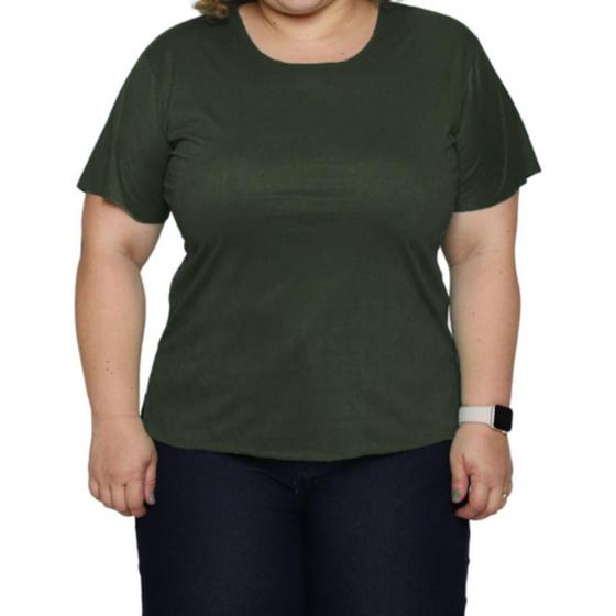 Imagem de Blusa Suede Feminina Plus Size Com Manga Curta Tendência Verão