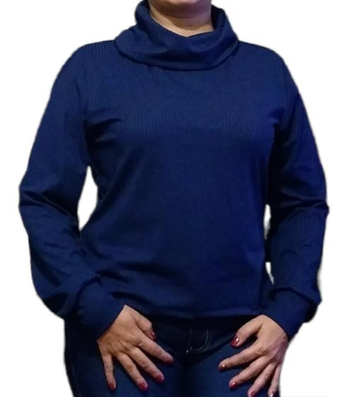 Imagem de Blusa Sueter Sueteres de Frio Feminina em Malha Canelada