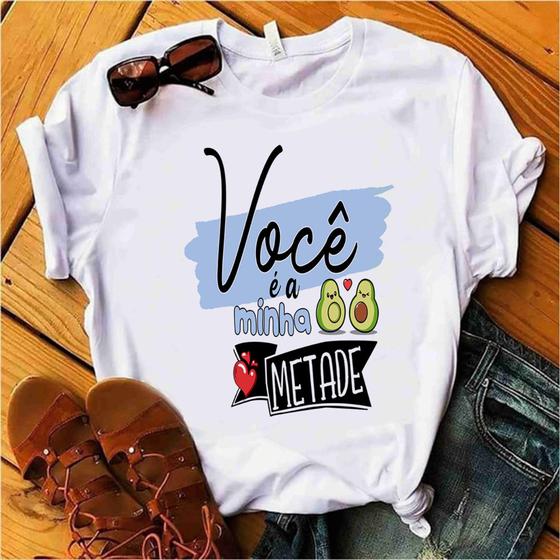 Imagem de Blusa T-shirt Camiseta Feminina Estampada -Frases Casal- Várias Estampas 09