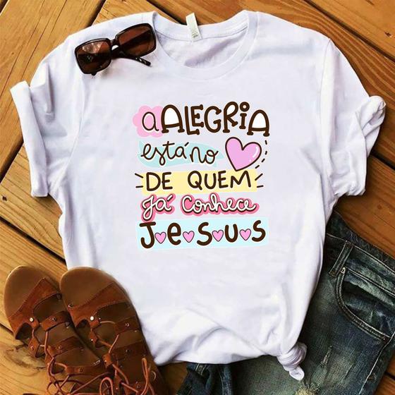 Imagem de Blusa T-shirt Camiseta Feminina Estampada -Gospel- Várias Estampas 04