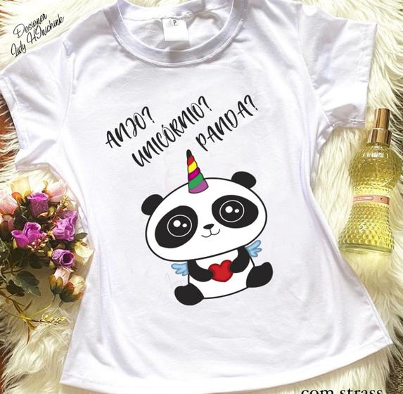 Imagem de Blusa T-shirt Camiseta Feminina Estampada -Panda- Várias Estampas 04