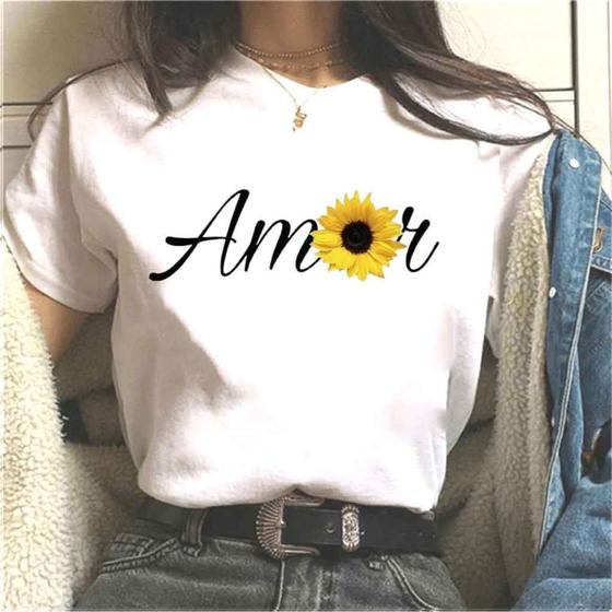 Imagem de Blusa T-shirt Camiseta Feminina Estampada Várias Estampas 53