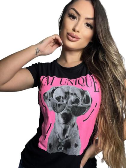 Imagem de Blusa T-shirt Roupa Feminina Estampa No Tecido Unique