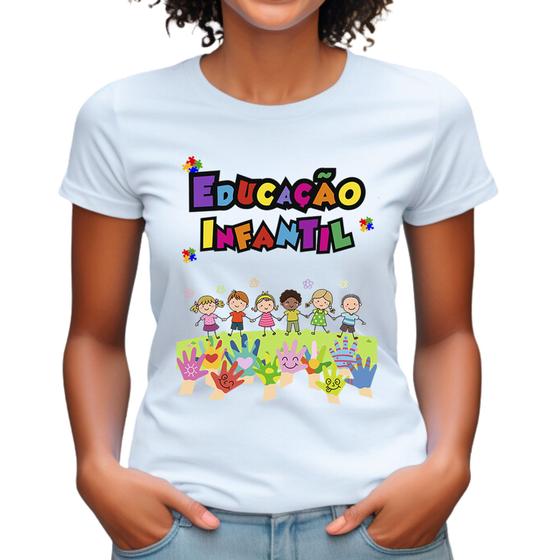 Imagem de Blusa Tema Educação Infantil Profissão Camisa Camiseta plus size escola uniforme estampa