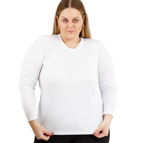 Imagem de Blusa Térmica Suplex Proteção UV+50 Moda Esportiva Primavera Verão Plus Size Básica 3062A