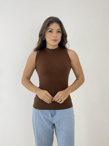 Imagem de Blusa Toda Casual Feminina Regata Verão  Canelada Cobre