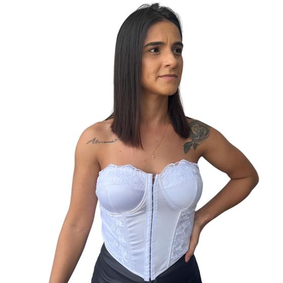 Imagem de Blusa Top Corpet Corselet sem alça com Bojo Renda