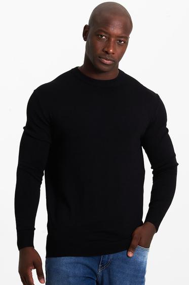 Imagem de Blusa Tricot Masculina Gola Careca Polo Wear Preto