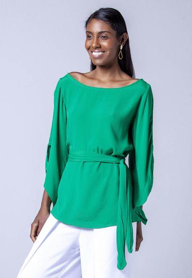 Imagem de Blusa Viscose Tupi Amarração na cintura Verde Light - M - Veste do 40 ao 44