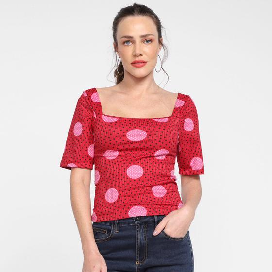 Imagem de Blusa Volare Estampada Canelada Feminina