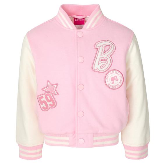 Imagem de Blusão Barbie Little Girls French Terry Varsity Pink 7-8