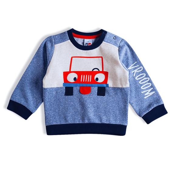 Imagem de Blusão bebê moletom azul carro Tip Top