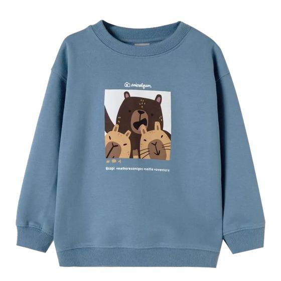 Imagem de Blusão De Moletom Hering Infantil Menino Toddler Oversized Azul