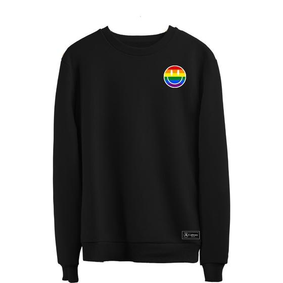 Imagem de Blusão Moletom Lgbt Masculino e Feminino Personalizado sem Capuz gola Redonda