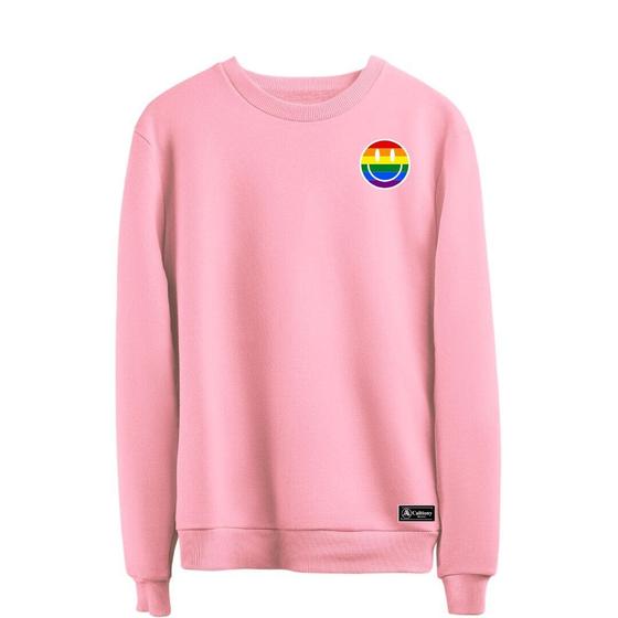 Imagem de Blusão Moletom Lgbt Masculino e Feminino Personalizado sem Capuz gola Redonda