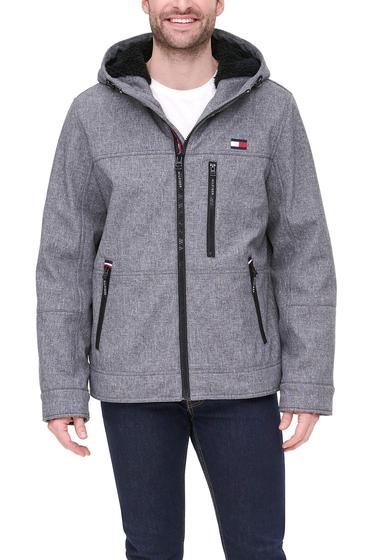 Imagem de Blusão Tommy Hilfiger Filled Soft Shell com capuz para homens